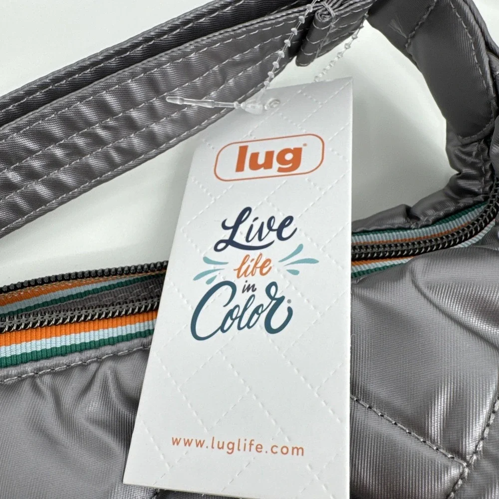 Lug Zipliner 2 Hobo Convertible Backpack Bag purse Tote Metal Pearl NEW